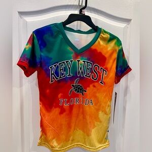 Ocean Blue Woman Tee Shirt V- Neck Short sleeve. Small. New with tags